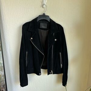 Blank NYC Black Suede Moto Jacket Size Small